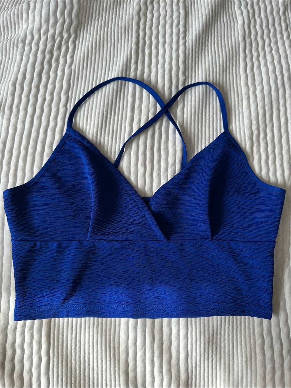 Topshop Cobalt Blue Crisscross Top